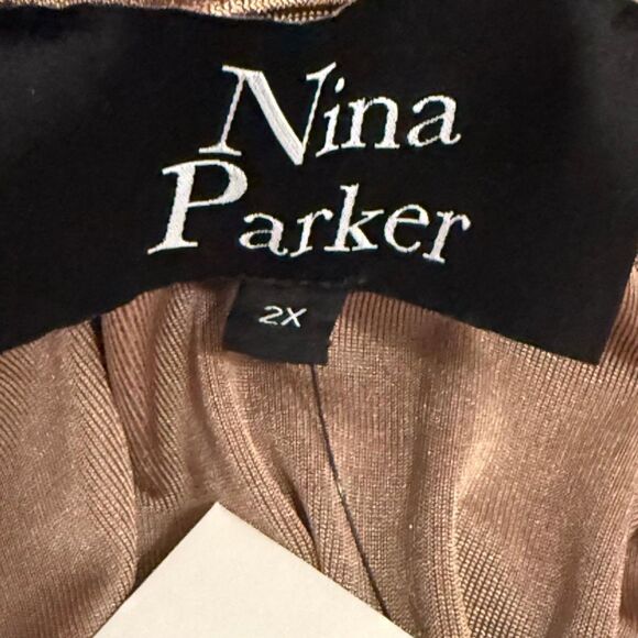 NINA PARKER Trendy Plus Size Tie-Front Ruched Shirtdress, NEW! Size 2X - Picture 6 of 9